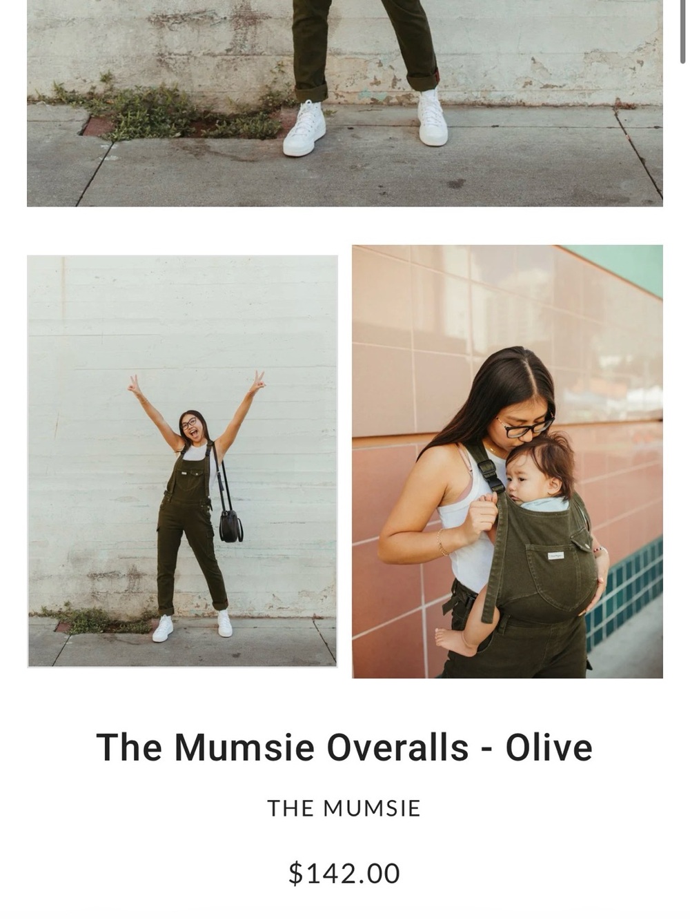 Mumsie Olive green Cargo Overalls Jumpsuit - Women's - Picture 9 of 9